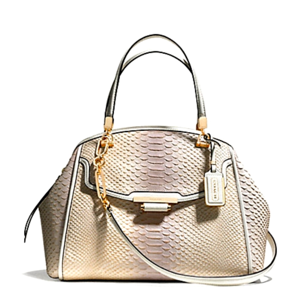 Coach Madison Embossed Python Leather Satchel - image 1